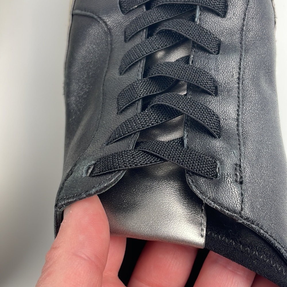 27 Edit | Valarie 100% Genuine Real Leather Upper Lace Up Sneaker Kicks Black 9M - Picture 12 of 13